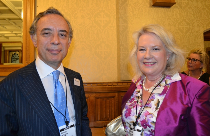 Italian Ambassador - on left and Angela Harwood Postiglione